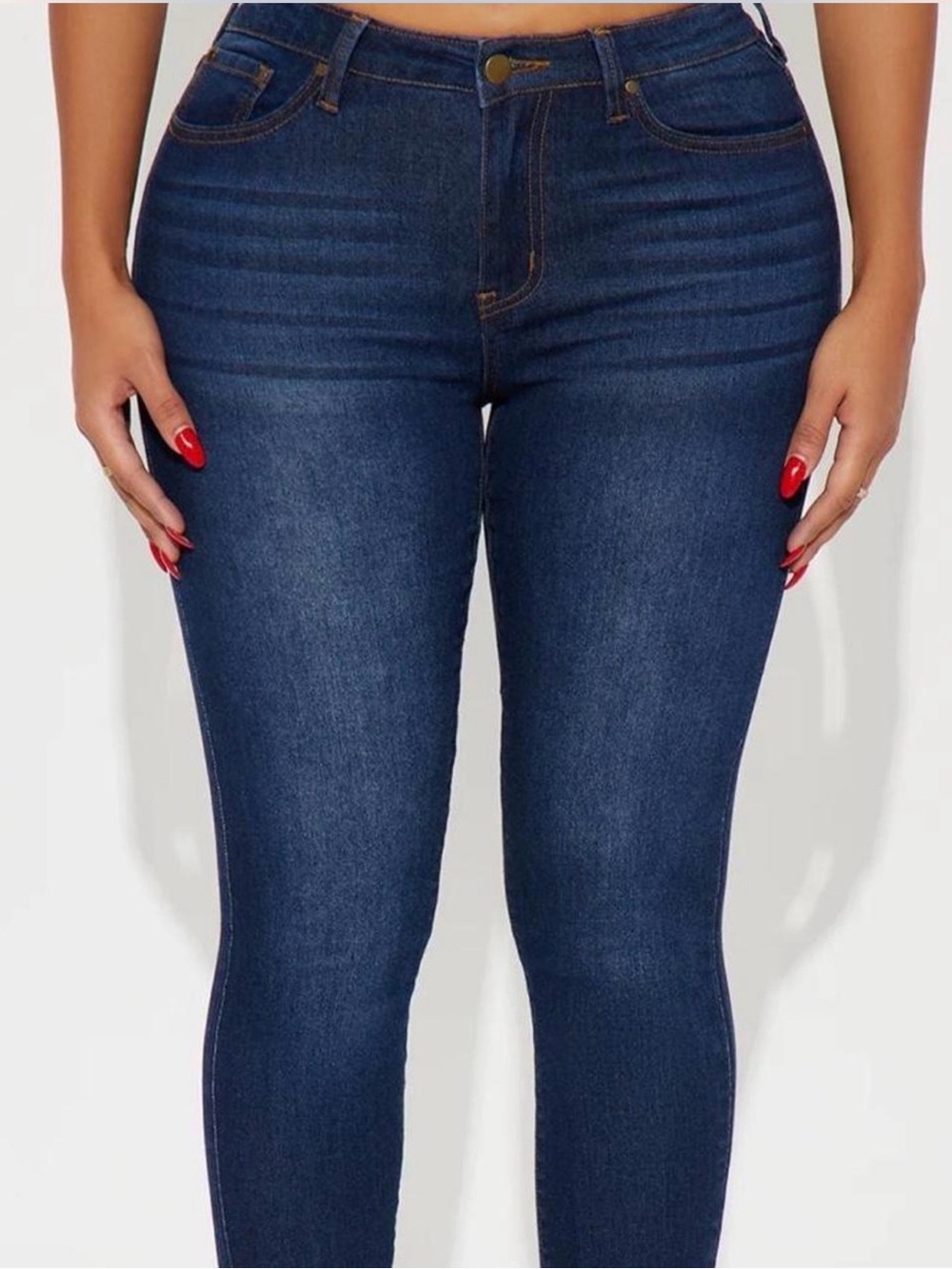 Fashion Nova High-Rise Dark Blue Skinny Jeans